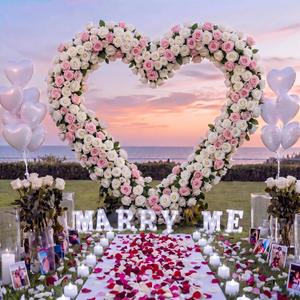 Coume 88 Pcs Marry Me Proposal Kit Wedding Proposal Decorations, Pink, 6.6 x 6.6 ft/ 2 x 2 M