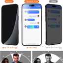 MRGLAS 4-Pack TOP 9H+ Glass for iPhone 15 Pro Max Privacy Screen Protector [Auto Alignment Kit] [10X Military Protection, 100% Anti Spy] UNBREAK Tempered Glass 6.7 inch Longest Durable Case-Friendly
