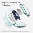 EUQQ Open Ear Bluetooth 5.4 Earbuds, Sport Over Earphones Wireless Headphones Built-in Mic with Ear Buds LED Display, Touch Control, IPX7 Waterproof Hook Design 50Hrs Playtime for Sports, Light Blue