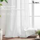 XTMYI Back Tab/Hook Belt Linen Cotton Sheer Curtains for Bedroom White 2 Panels,70 Inch Wide,102 Inch Length