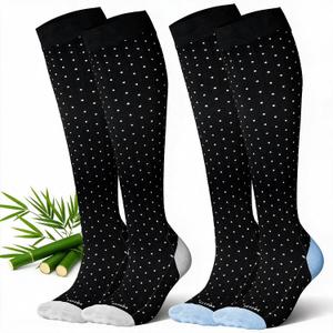 LEVSOX Thicker Bamboo Viscose Compression Socks 20-30 mmHg Cushioned (M)