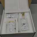 Haturi Bathroom Accessories Set, 4 Pcs Marble Look Sets Soap Dispenser & Toothbrush Holder Counter Top Restroom Apartment Decor Stuff, Glass Kits, Gift for Women and Men, Ink White