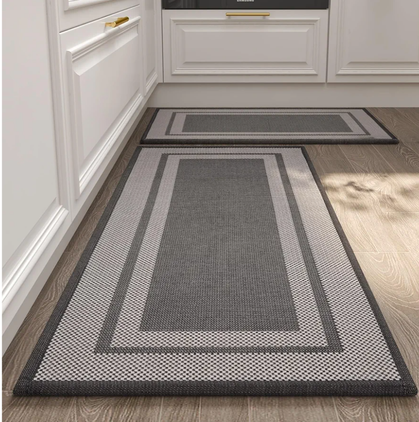 MontVoo Kitchen Rugs Rubber Non-Slip Kitchen Rugs and Mats,Washable Kitchen Mats for Floor,Absorbent Kitchen Runner Hallway, Laundry Room, in Front of Sink 19,5x46 31,5x19,5