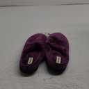 Dearfoams Women's Lightweight Memory Foam Indoor House Slipper Darcy Velour Clog with Wide Widths (11-12, Aubergine)