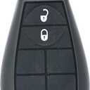 Leather for Dodge Ram Charger Durango Grand Caravan Journey Challenger Remote 3 Buttons Key Case Holder Cover Fob Chain (Brown)