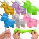 Menzcci 6 Pack Unicorn Stress Balls Toys Squeeze Squishy Toys for Christmas Stocking Stuffers Party Favors Kids Boys Girls School Classroom Valentines Day Card Prizes Gifts