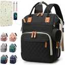 SHITIESHOU Diaper Bag Backpack Baby Bag, Baby Girl Boy Diaper Bag for Dad Mom with Pad, 16 Pockets, Pacifier Case, Large Diaper Bags Unisex for Travel (Black)