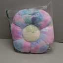 2 Pcs Colorful Throw Pillows, Daisy Shaped Flower Floor Plush Pillows Set, Cute Preppy Room Decor Decorative Throw Pillows for Girls Bedroom Decor (Multicolour Purple & Multicolour Pink, 15 INCH)