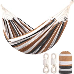 Camping Hammocks for Backyard Hanging Sturdy Garden Comfortable Fabric Hammock Indoor Tree Straps Up to 616lbs Weight Capacity with Travel Bag for Camping Portable Outdoor Patio (Yellow)