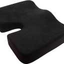 Kieba Coccyx Seat Cushion, Gel Memory Foam Large Orthopedic Tailbone Pillow for Sciatica, Back, and Tailbone Pain (Black)