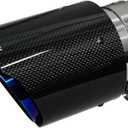 Carbon Fiber Exhaust Tips, 3 Inch Inlet, 4 Inch Outlet, Mirror Carbon Fiber Exhaust Tips, Stainless Steel Blue Carbon Fiber Car Exhaust Tips
