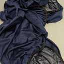 Obstal Fitted Round Table Cloth, Reversible Waterproof Stain Resistant Elastic Stretch Tablecloth, Wipe Clean Table Cover for Outdoor/Indoor Use, Fits Round Tables up to 48" - 56" Diameter, Navy