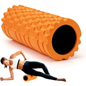 Foam Roller High Density 13" Patented Exercise Roller for Deep Tissue Muscle Massage, Muscle Massage and Myofascial Trigger Point Release, Relieves Muscle Pain, Improves Mobility (Orange) (Tangerine)