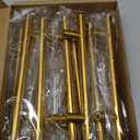 Goldenwarm 10 Pack 4 inch Gold Cabinet Handles Brushed Gold Cabinet Pulls Stainless Steel Drawer Pulls, Durable Kitchen Cabinet Handles - Bathroom Bedroom Dresser Handles Easy DIY Upgrade (4in Hole Centers)