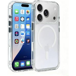 Magnetic for iPhone 17 Pro Case Clear with [Camera Control Cover] [Compatible with MagSafe] Slim & Non-Slip Frosted Hard PC Back & Soft TPU Bumper Matte Phone Cover for iPhone 17 Pro 6.3"