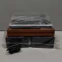 Vintage Record Player with External Speakers Belt-Drive Turntable for Vinyl Records Dual Stereo Speakers LP Players Support 3 Speed 3 Size Wireless Playback AUX Headphone Input Auto Stop Wood Red