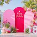 7.2ft 6.6ft 6ft Pink Arch Cover Set of 3-Wrinkle Free Spandex Wedding Arch Covers-Stretchy Chiara Arch Backdrop Stand Cover for Baby Shower Birthday Party Wedding Bridal Shower Background Cover