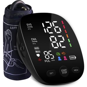 Blood Pressure Monitor Automatic Upper Arm Blood Pressure Cuff, 9"-21" Adjustable Extra Large Bp Cuff with Clear LED Display, Dual User 240 Set Memory Digital Bp Machine for Home Use with Carrying Bag