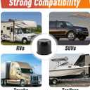 4-Pack Trailer Push Through Center Caps and Trailer Wheel Lug Sets - 4.25in Wheel Center Caps Matte Black Stainless Steel Hub Cap with 24 One-Piece Black 1/2-20 Lug Nuts for Truck RV​