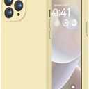 LOVE 3000 Designed for iPhone 14 Pro Max Case, Premium Silicone with [Soft Anti-Scratch Microfiber Lining] Shockproof Protective Phone Case for Men Women Girls 6.7", Creamy Yellow