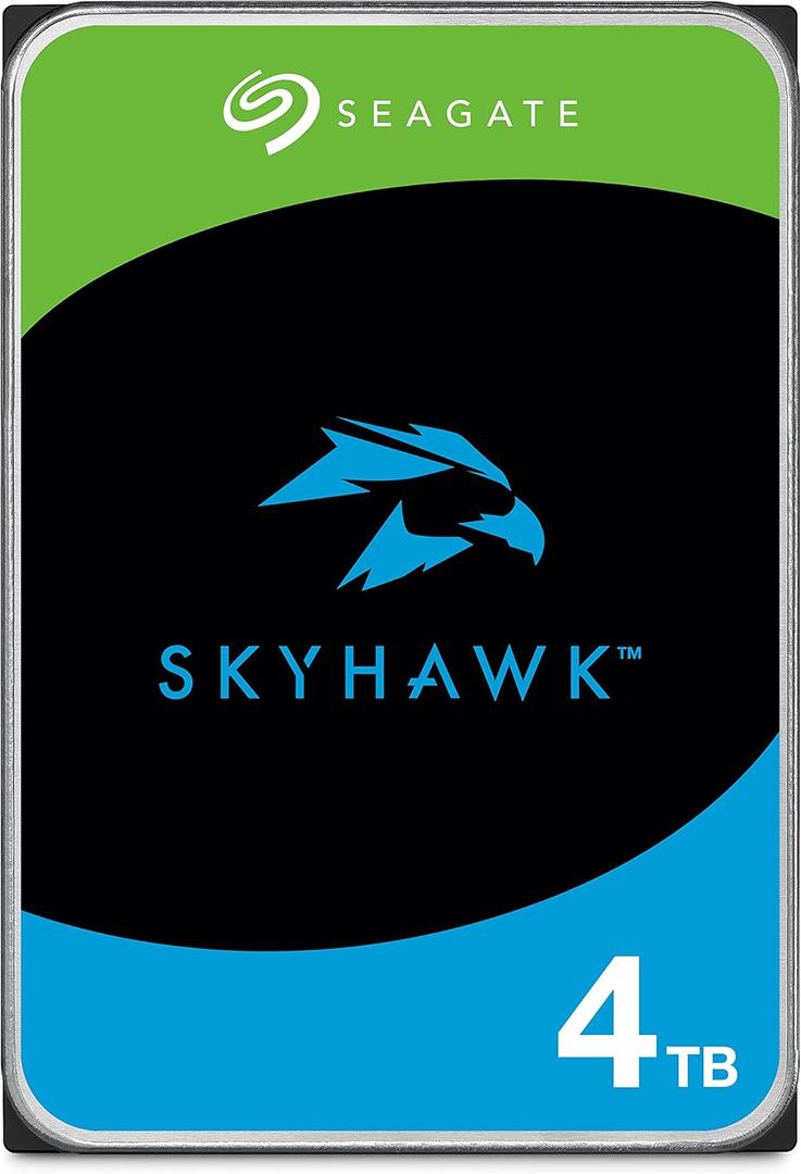 Seagate Skyhawk 4TB Video Internal Hard Drive HDD  3.5 Inch SATA 6Gb/s 64MB Cache for DVR NVR Security Camera System with Drive Health Management and in-House Rescue Services (ST4000VXZ16/016)