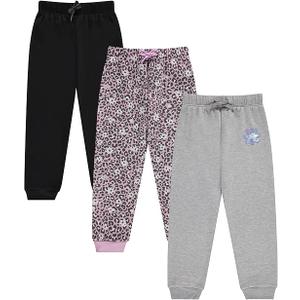 BTween Kids Girls Fashion Stretch Waist Ultra Soft Jogger Pants Set 3 Pack Bundle 7/8