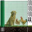 4x50FT Temporary Fence with Posts,Plastic Garden Safety Fence with 9 Fiberglass Stake,Windbreak Rope,Ground Peg,Temporary Fence for Backyard Outdoor Animal Protect,Temporary Dog Fence Outdoor