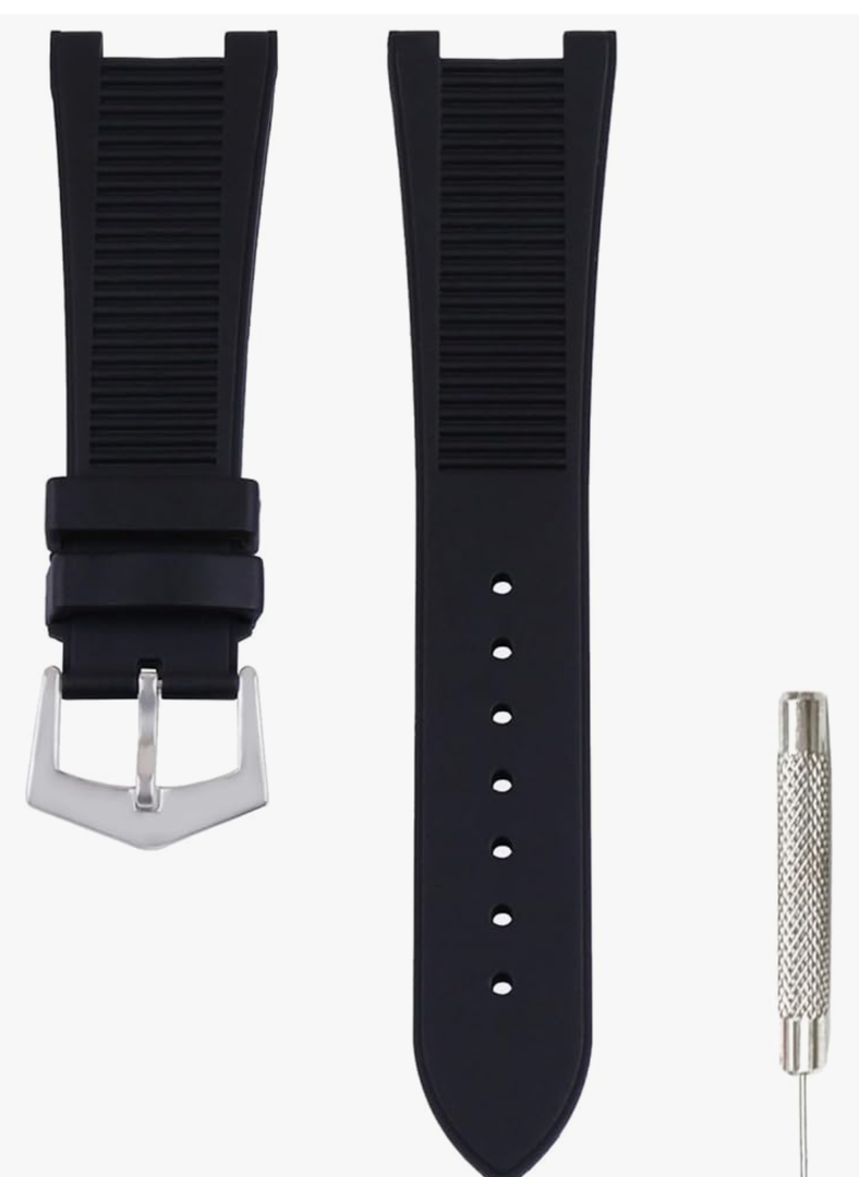 Men's rubber watch strap compatible with Patek Philippe Nautilus 5711 1A010 5712 5712G 5726 5980 25mm Outdoor sports waterproof silicone watch band Accessories Women's wristband bracelet