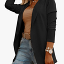 Womens Casual Long Sleeve Blazers Solid Color Knit Blazer Work Office Open Front Blazer Jacket Size M