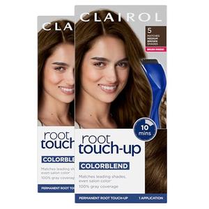Clairol Root Touch-Up by Nice'n Easy Permanent Hair Dye, 5 Medium Brown Hair Color, Pack of 2 Clairol Root Touch-Up by Nice'n Easy Permanent Hair Dye, 5 Medium Brown Hair Color, Pack of 2
