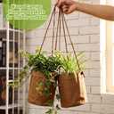 2 Pcs Hanging Planters for Indoor Outdoor 6'' Washed Cowhide Plant Basket Hanging Hanger Flower Pot Plant Holder Decorative Container for Home Wall Decor