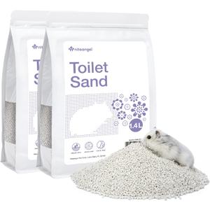 Niteangel Training Litter Potty Sand - Hamster Sand Bath for Syrian Dwarf Hamsters Gerbils Mice Lemming Degus or Other Small-Sized Pets (1.4 L x 2 - Purple Label)