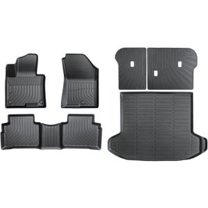 All-Weather TPE Car Floor Mats & Cargo Mat Full Set for 2023-2025 Kia Sportage 2026 Accessories (Gasoline Not Hybrid) with Backrest Mat 6pcs Non-Slip, Custom FIt Black Car Accessories