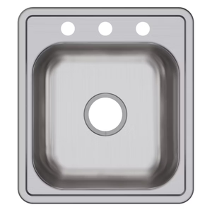 Dayton® Stainless Steel 17" x 19" x 6-1/8" Single Bowl Drop-in Bar Sink