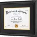 Yaetm 11x14 Diploma Frame with Mat or Display 15x18 Certificate without Mat, High Definition Tempered Glass, Acid-free Black Matt, Degree Frame for Graduation, Black, 1 Pack, 15x18 matted to 11x14