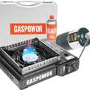 Propane or Butane Stove Dual Fuel Stove Portable Camping Stove with Carrying Case&Windblocker, 10,000 BTU Butane Propane Stove, Automatic Ignition for Emergency Preparedness Kit (Fuel Not Included)