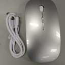 Wireless Mouse for Laptop, Bluetooth Mouse for MacBook Pro/Air/Mac/iPad/Chromebook/Computer -Rechargeale Dual Mode(USB 2.4Ghz + Bluetooth 5.2) Silent Cordless Mice with USB C Adapter,Silver