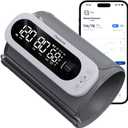 Checkme Rechargeable Blood Pressure Monitor, Large Screen BP Machine with Bluetooth, Voice Guided, Dual User Memory (2 * 199), Adjustable Large Cuff, Unlimited Data Stored in APP for iOS & Android