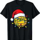 Christmas Lights Water Polo Ball Santa Hat Sport T-Shirt S