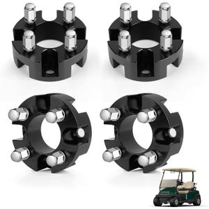 Panglong Universal Golf Cart Wheel Spacers Kit with Lug Nuts-2inch, Wheel Spacers Kit Suitable for Yamaha, Club Car, EZGO Golf Cart with Wheel for 4x4' Bolt Pattern,69.85mm Hub Bore and Studs(4 Pack)