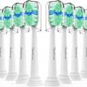 Toptheway Toothbrush Replacement Heads Compatible with Philips Sonicare C1 C2, Plaque Control Electric Toothbrush Head for ProtectiveClean 4100 5100 5300, 10 Pack (White)