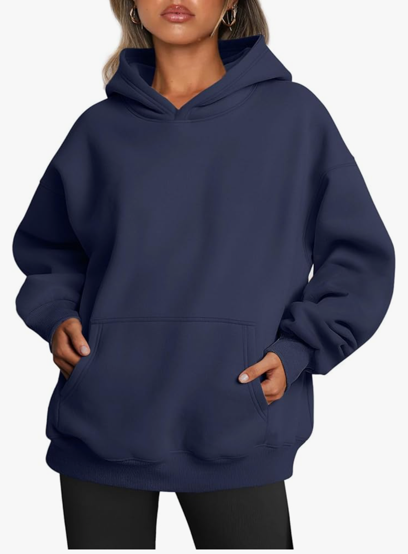 Trendy Queen Womens Oversized Hoodies Fleece Sweatshirts Sweaters Spring Outfits 2025 Pullover Fall Winter Clothes Size XS