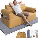 Portable Inflatable Couch with Built-in Pump,1000D Oxford Blow Up Sofa with Floor Mat for Camping,Beach,Party & Indoor | Puncture-Resistant Outdoor Inflatable Loveseat-Machine Washable,Quick Inflation, Full