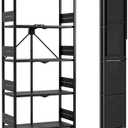 WORKPRO 5-Tier Folding Shelf, No-Assembly Metal Storage Rack with Wheels, 750 lbs Capacity (with Leveling Feet), Collapsible Shelving Unit for Kitchen, Pantry, Bathroom & Closet Organization