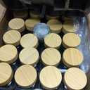 EDELHAUS Square Spice Jars with Bamboo Wooden Lid (Pack of 24) Spice Jars with Shaker Insert and 240 Labels - Bamboo Lid Glass Container for Spice Organisation [4.3 in 1.8 in]