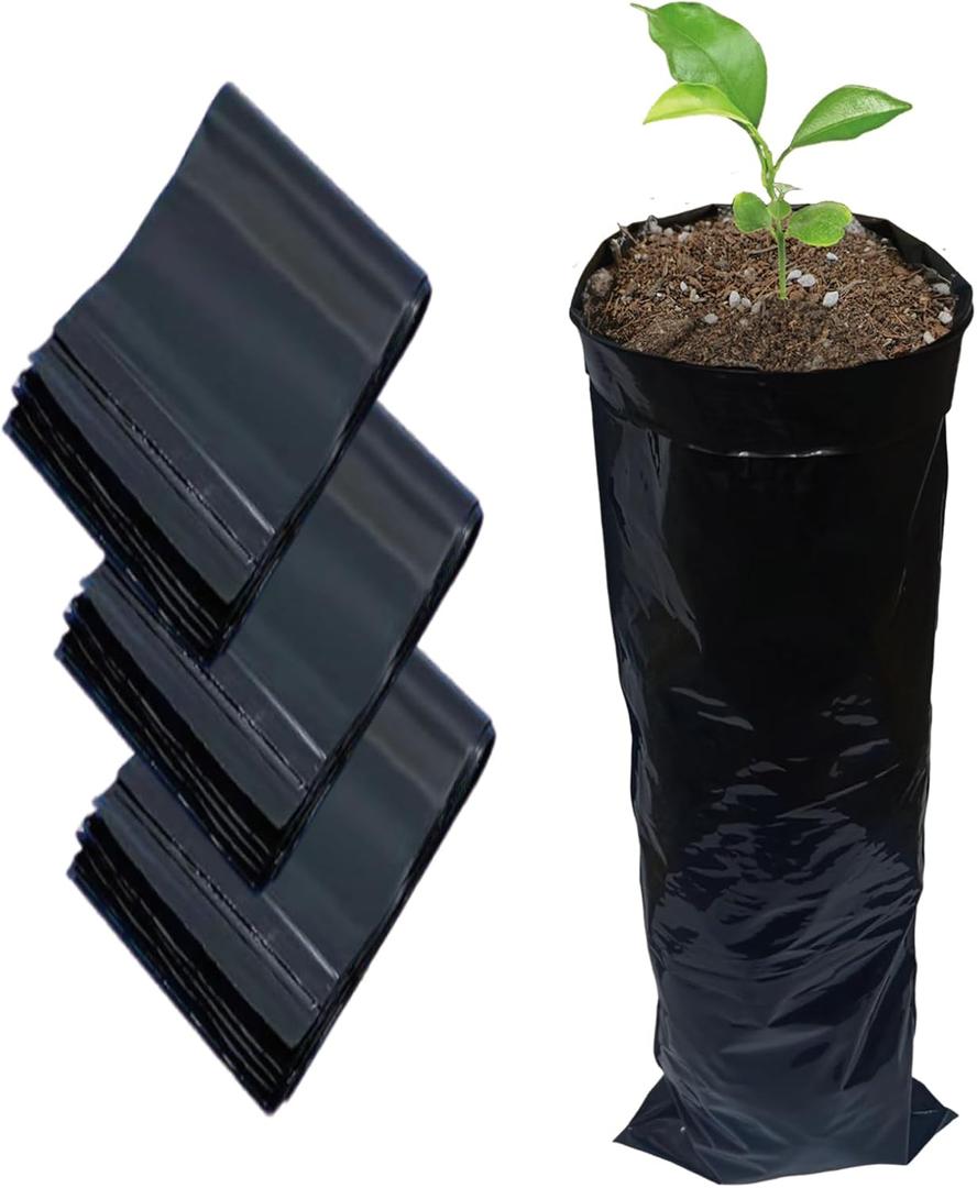Thick Black Plastic Ziplock Grow Bags for Vegetables & Strawberries, Reusable Polypropylene Planting & Storage Bags, 30 PCS