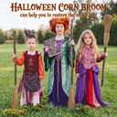 2 Pcs 52 Inch Halloween Handmade Witch Style Natural Corn Broom