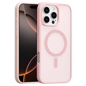 RALEAVO for iPhone 16 Pro Max Case Strong Magnetic Case [Compatible with Magsafe] Slim Shockproof Protective Phone Cover for iPhone 16 Pro Max Phone Case with Translucent Hard Back,Pink