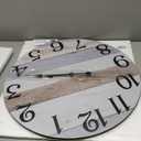 CHYLIN Wall Clock, Silent Non Ticking Battery Operated, Rustic Coastal Country Clock Decorative for Bathroom Kitchen Bedroom 8" (B-white,brown,blue)