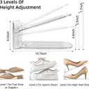 Shoe Stacker Shoe Rack Organizer for Closet Space Saver Storage Shoe Holder Organization (Transparent, 6 pack)